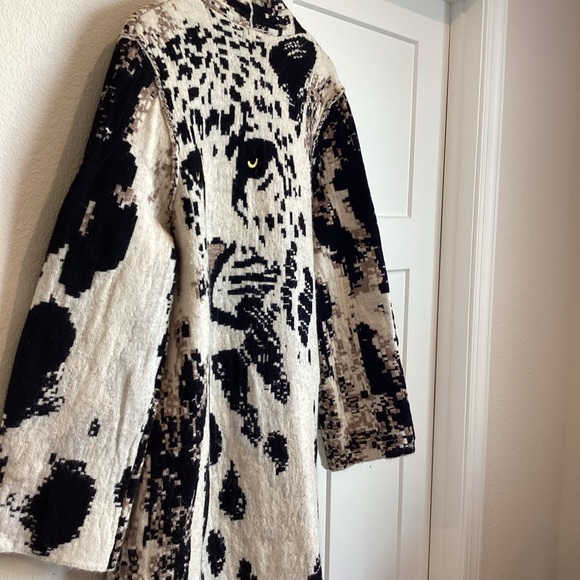 🐆Anthropologie Long Duster Sweater Long-Sleeve Leopard Pilcro NEW L/XL - Picture 11 of 16